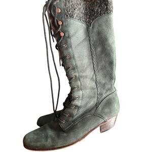 Wolverine 1883 Leather Lace Up Tall Knee Boots Women 7 Prairie Granny Cottage